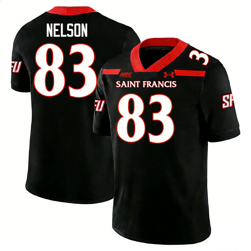 Saint Francis Red Flash #83 Peyton Nelson College Football Jerseys,Uniforms Stitched-Black